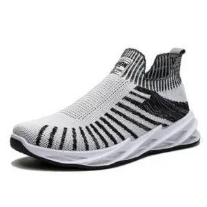 Romboom Men'S Fashion Mesh Breathable Lightweight Stripe Sneakers