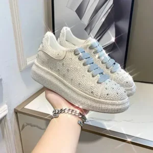 Romboom Casual Rhinestone Platform Sneakers