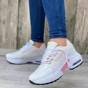 Romboom Women Fashion Casual Lace Up Design Air Cushion Platform Sneakers