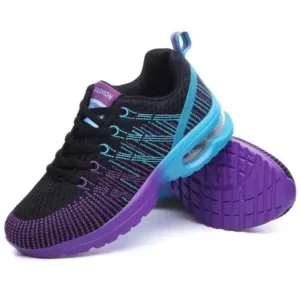 Romboom Women Fashion Casual Lace Up Design Mesh Breathable Air Cushion Shock Absorbing Sneakers