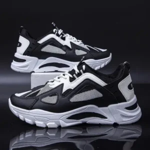 Romboom Men Fashion Breathable Color Block Sneakers