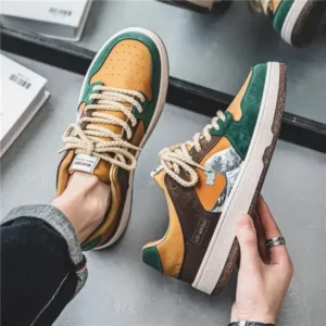 Romboom Men Fashion Breathable Color Matching Casual Sneakers