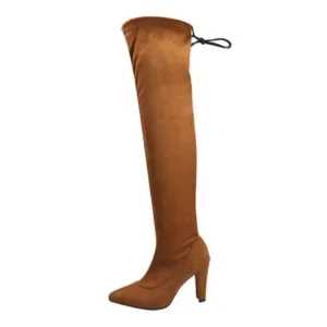 Romboom Women Fashion Plus Size Solid Color Over The Knee Boots