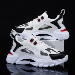 Romboom Men Spring Autumn Fashion Casual Colorblock Mesh Cloth Breathable Lightweight Rubber Platform Shoes Sneakers