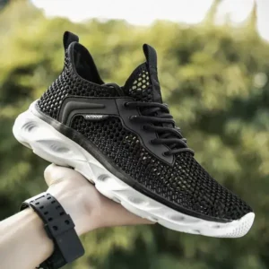 Romboom Men Fashion Breathable Mesh Hollow Lightweight Sports Shoes