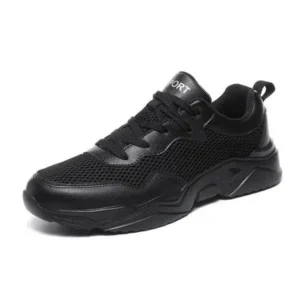 Romboom Men Fashion Pu Mesh Breathable Sneakers