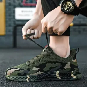 Romboom Men'S Casual Mesh Breathable Camouflage Sneakers