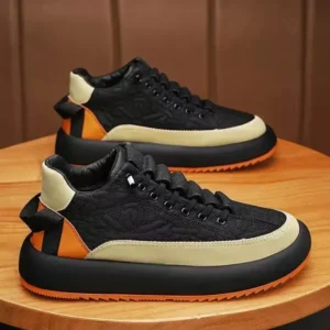 Romboom Men Casual Color-Block Thick-Soled High-Top Sneakers