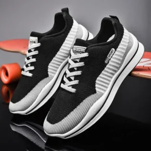 Romboom Men'S Casual Color-Block Mesh Breathable Soft-Soled Sneakers