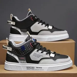 Romboom Men'S Fashion High Top Color Block Sneakers