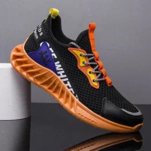 Romboom Men'S Fashion Breathable Color Block Air Cushion Sneakers