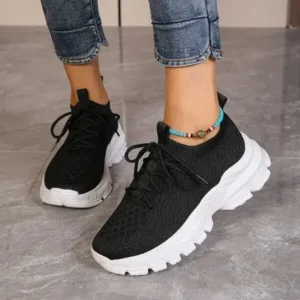 Romboom Women Fashionable Thick-Soles Breathable Sneakers