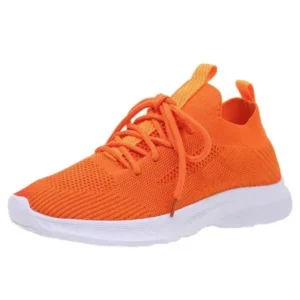 Romboom Women Casual Plus Size Solid Color Breathable Sneakers