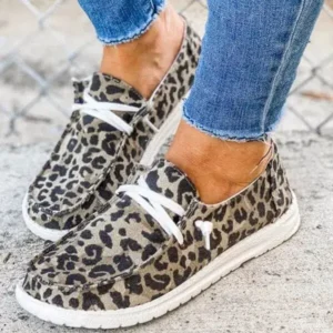 Romboom Women Leopard Casual Flat Loafers Shoes