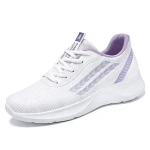 Romboom Women Fashion Plus Size Mesh Breathable Lace-Up Sneakers