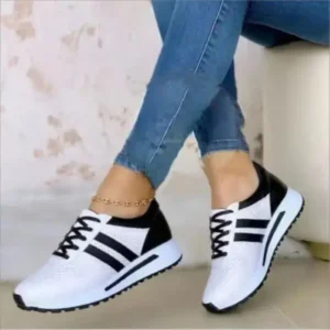 Romboom Women Fashion Plus Size Comfortable Mesh Breathable Thick-Soled Sneakers