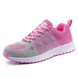 Romboom Women Fashion Casual Color Blocking Lace-Up Mesh Breathable Sneakers