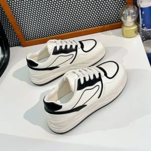 Romboom Women Fashion Platform Lace-Up Sneakers