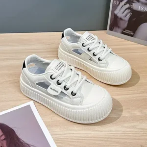 Romboom Women Fashion Breathable Hollow Casual Sneakers Thick Soled Sneakers