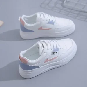 Romboom Women Fashion Round Toe Thin Strap Platform Sneakers