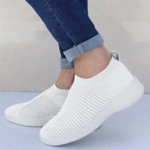 Romboom Women Fashion Fly Woven Breathable Sneakers