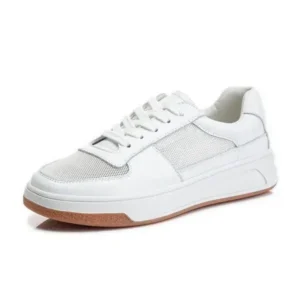 Romboom Women Casual Mesh Breathable Muffin Thick-Soled White Shoes