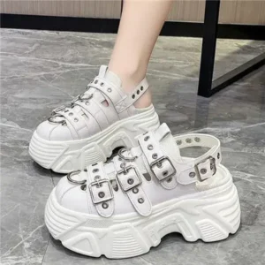 Romboom Women Fashion Platform Solid Color Sneakers